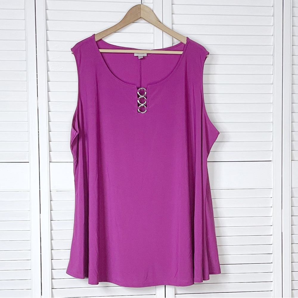 Avenue fuchsia grommet tank top